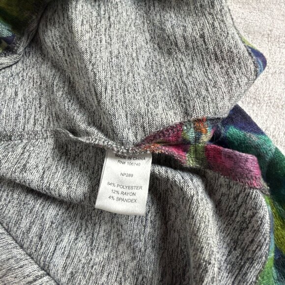 Claire Desjardins Artist’s Garden Tunic Top Small Cowl Neck Knit Abstract Art - Picture 4 of 8